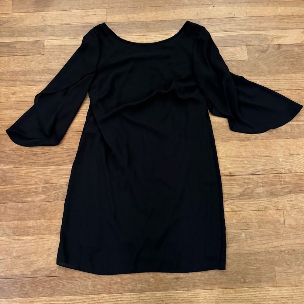 AB Studio black angel wing sleeve mini cocktail shift dress size small S
 b38